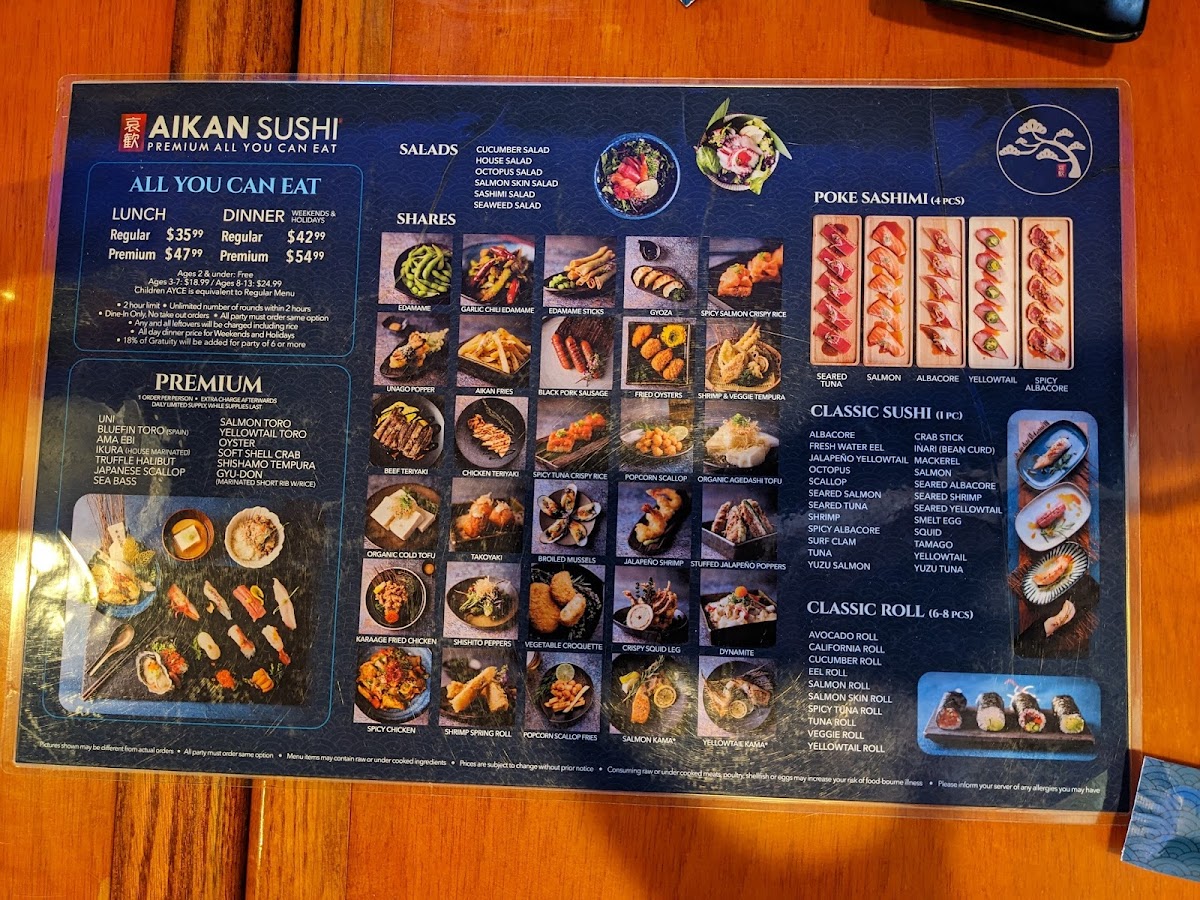 Aikan Sushi & Ramen Menu - Image 1